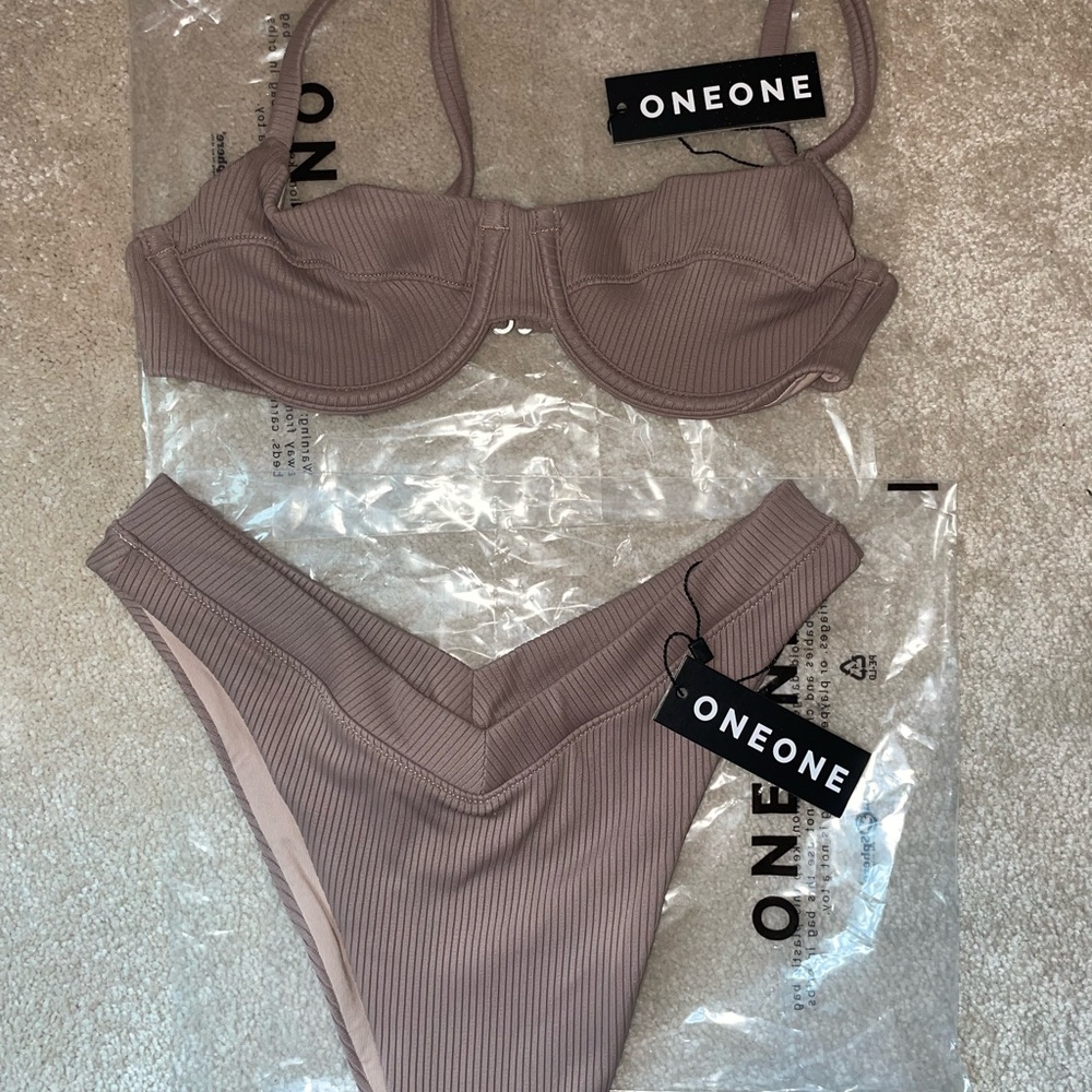 Oneone Swimwear Bikini Tatiana Bottom and Lupita Top in Coco